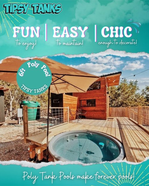 6ft poly stock tank pool backyard deck setup fun easy chic tipsy tanks outdoor pool
