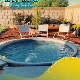 8ft poly stock tank pool backyard setup inground style outdoor seating patio tipsy tanks