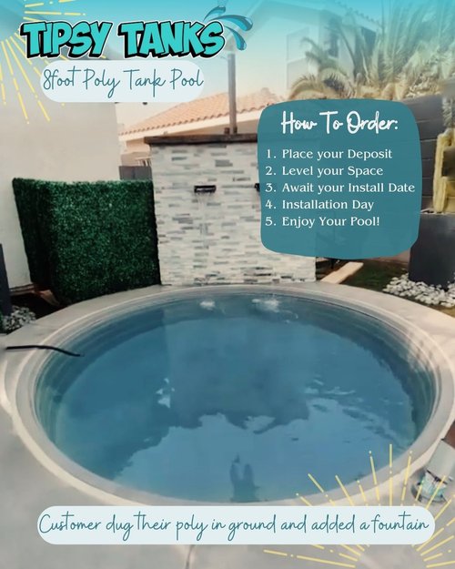 8ft poly stock tank pool installation process backyard inground pool how to order tipsy tanks
