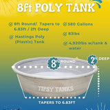 8ft poly stock tank pool specs 580 gallons plastic round backyard pool dimensions tipsy tanks